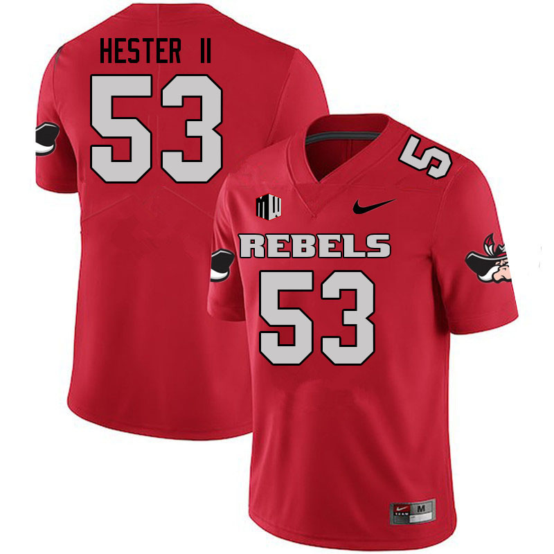 Men #53 Farrell Hester II UNLV Rebels College Football Jerseys Sale-Scarlet